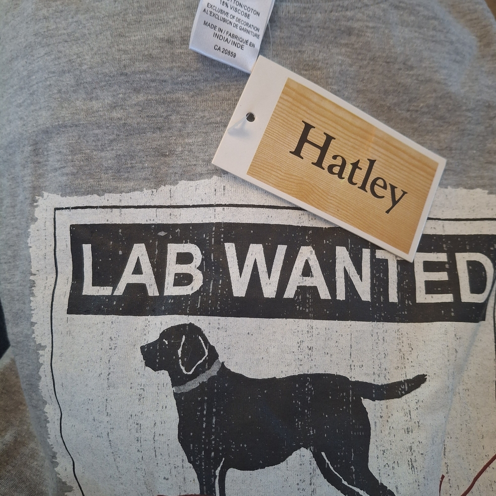 NEW Hatley Heather Gray Cotton Blend Shirt Black Lab Classified Ad NWT